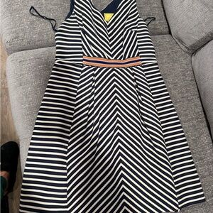 Maeve Navy and Cream Striped  Dress